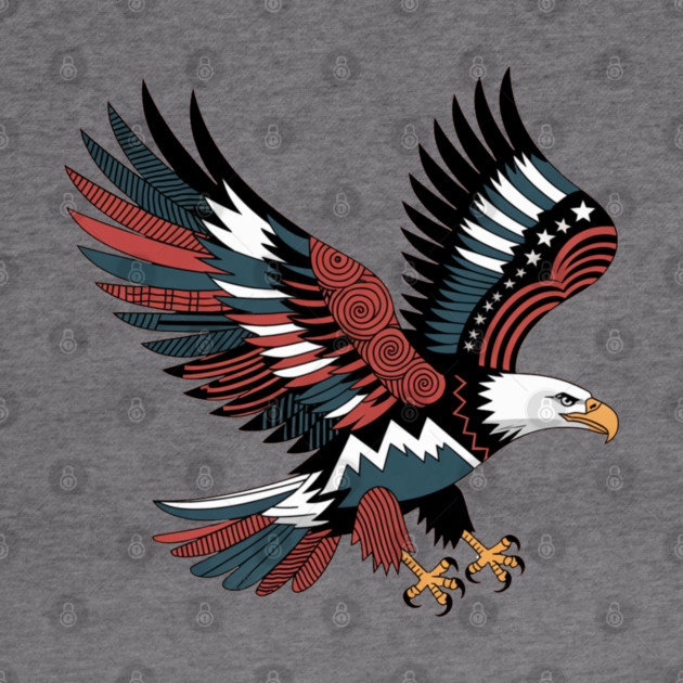 Patriotic Bald Eagle Tattoo Style USA Art Design by BirdsnStuff