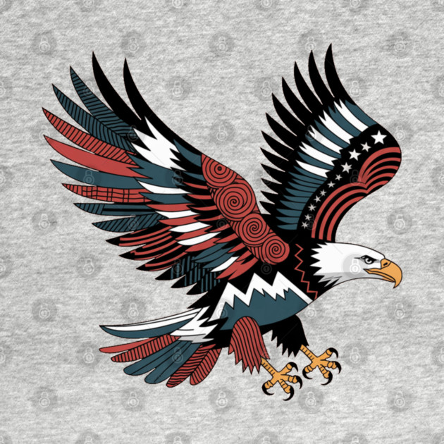 Patriotic Bald Eagle Tattoo Style USA Art Design by BirdsnStuff