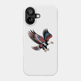 Patriotic American Bald Eagle Tattoo Style Design Phone Case