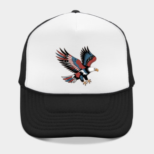 Patriotic American Bald Eagle Tattoo Style Design Hat