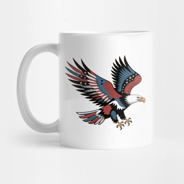 Patriotic American Bald Eagle Tattoo Style Design by BirdsnStuff