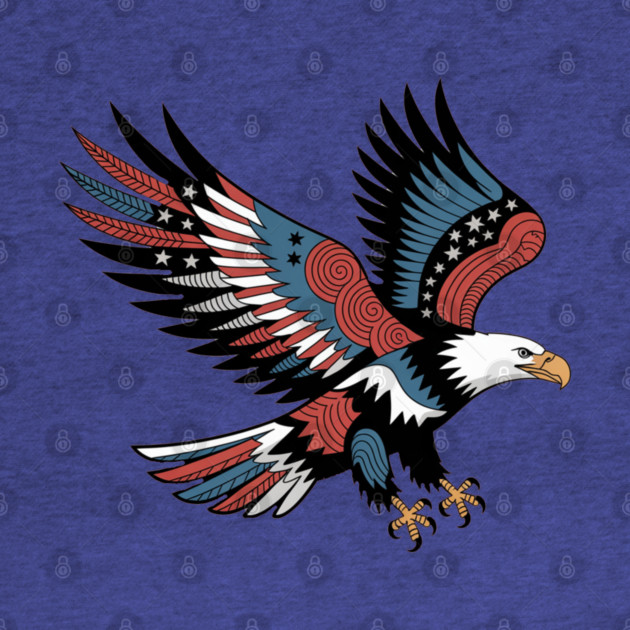 Patriotic American Bald Eagle Tattoo Style Design by BirdsnStuff