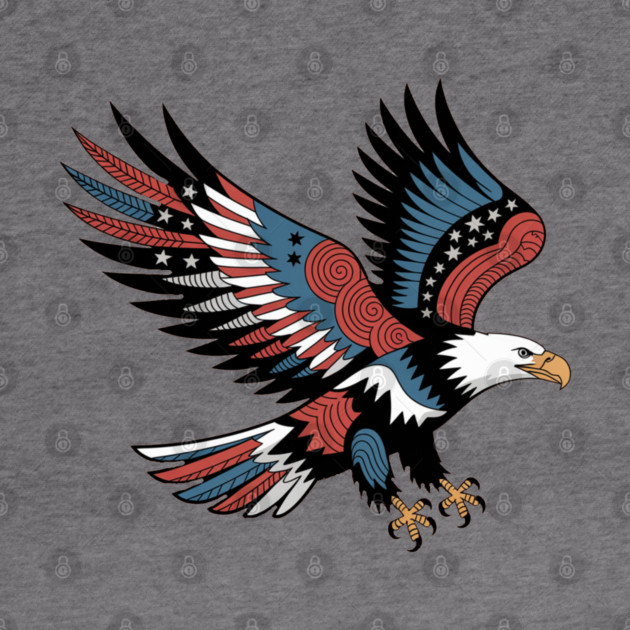 Patriotic American Bald Eagle Tattoo Style Design by BirdsnStuff