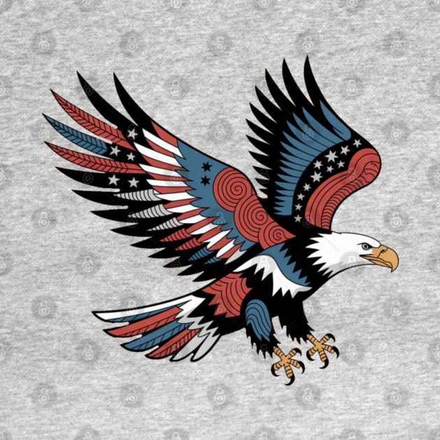 Patriotic American Bald Eagle Tattoo Style Design by BirdsnStuff