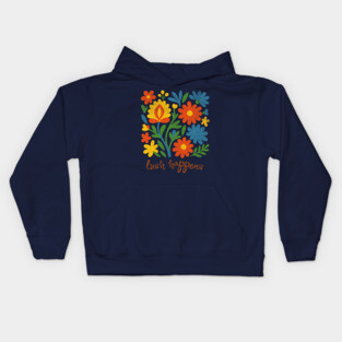 Lush Happens Floral Art – Bold Retro Flower Design Kids Hoodie