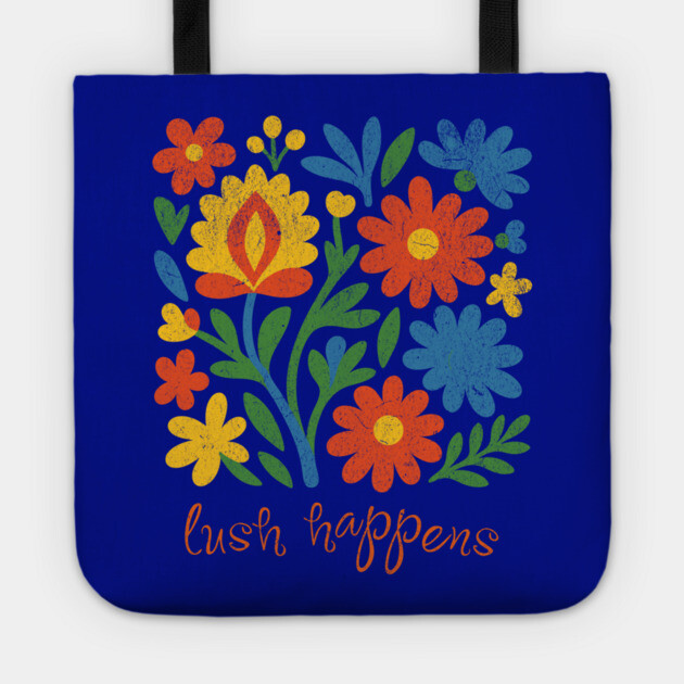 Lush Happens Floral Art – Bold Retro Flower Design Tote by DonWillisJrArt
