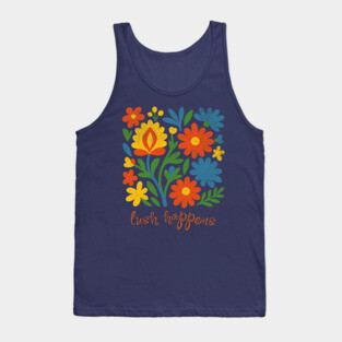 Lush Happens Floral Art – Bold Retro Flower Design Tank Top