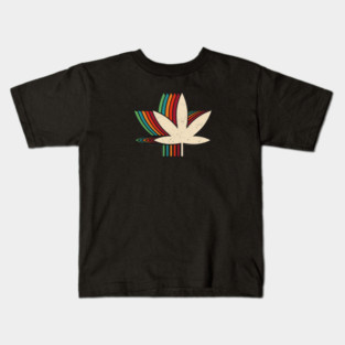 Weed Leaf  Retro Rainbow Trail Kids T-Shirt