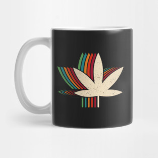 Weed Leaf  Retro Rainbow Trail Mug