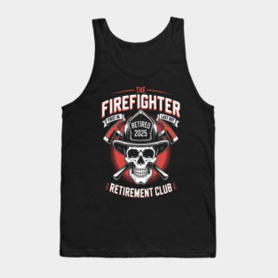 Firefighter Retirement Club Party Fire Fighters Last Alarm Tank Top