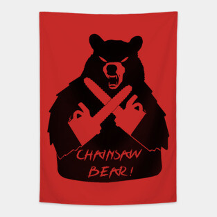 Chainsaw Bear Tapestry