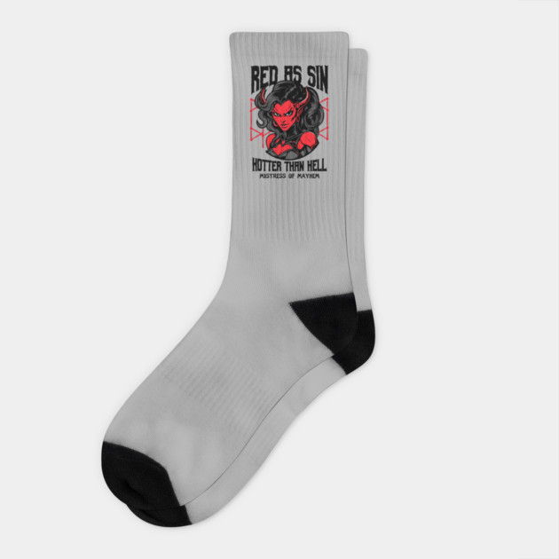 RED AS SIN Socks by artslaves