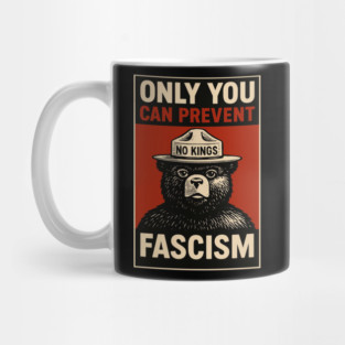 Only You Can Prevent Fascism Retro Smokey The Bear  Democracy Anti Trump Mug