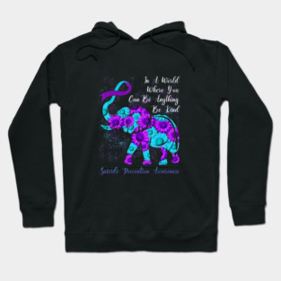 Be Kind Suicide Prevention Awareness Elephant Hoodie