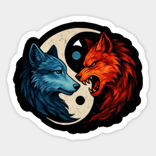 Two sides of the wolf Sticker
