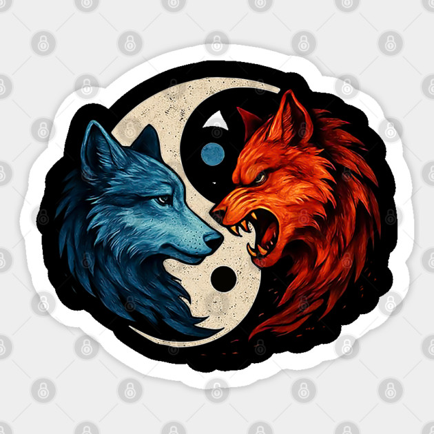 Two sides of the wolf Sticker by WolfChamp