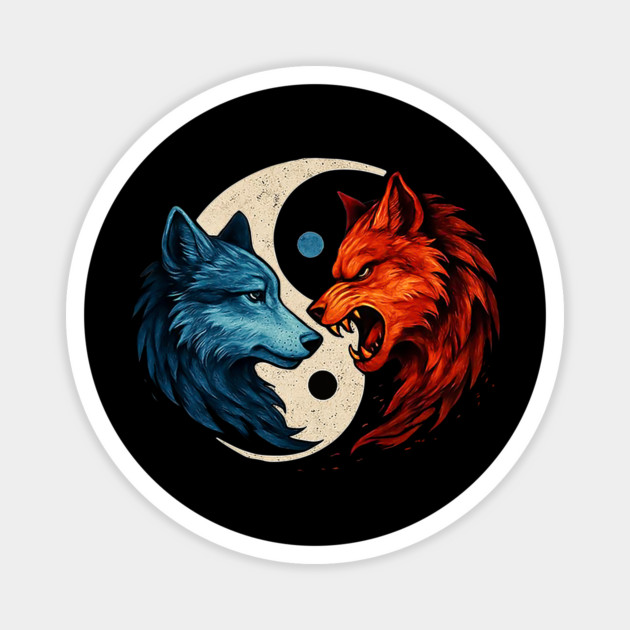 Two sides of the wolf Magnet by WolfChamp