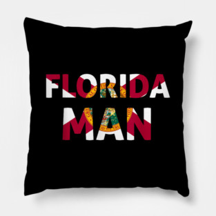 Florida Man & Florida State Flag Pillow