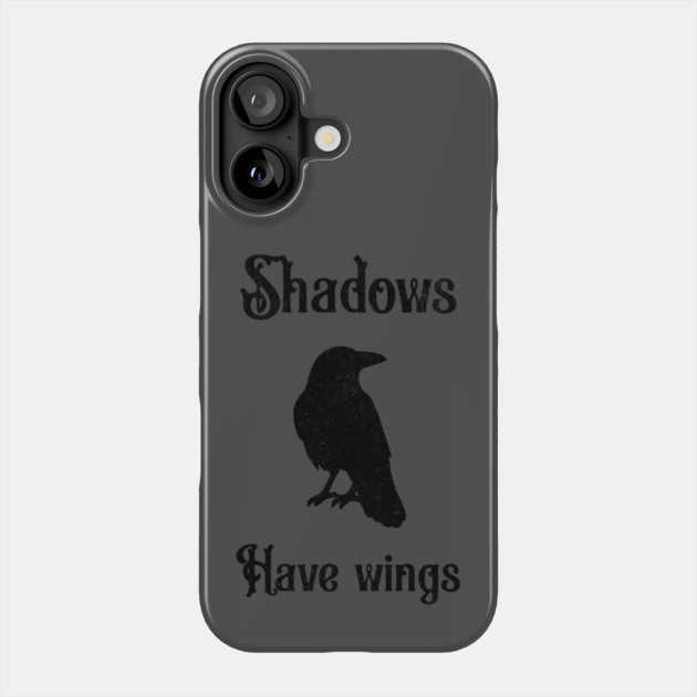 Shadows Have Wings – Dark Crow Silhouette Design Phone Case by DonWillisJrArt