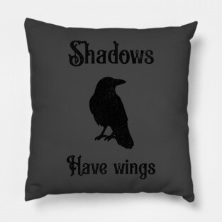 Shadows Have Wings – Dark Crow Silhouette Design Pillow