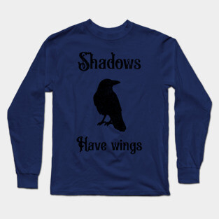 Shadows Have Wings – Dark Crow Silhouette Design Long Sleeve T-Shirt
