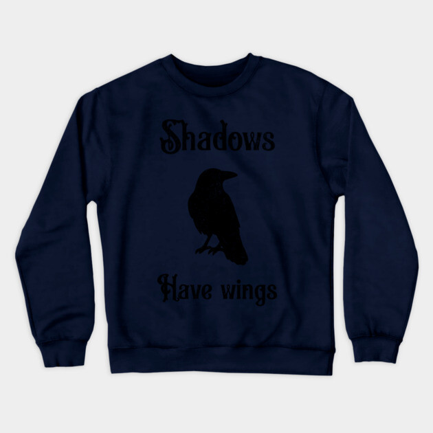 Shadows Have Wings – Dark Crow Silhouette Design Crewneck Sweatshirt by DonWillisJrArt