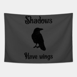 Shadows Have Wings – Dark Crow Silhouette Design Tapestry