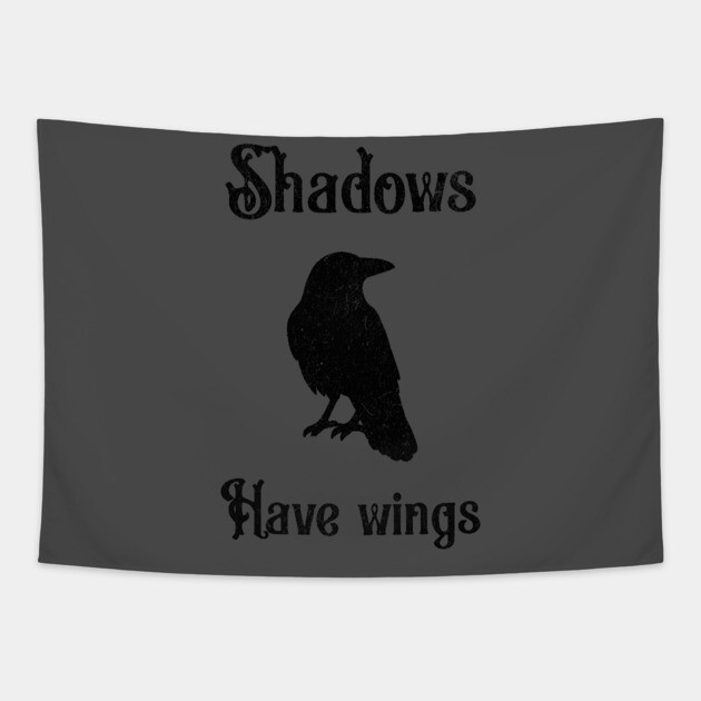 Shadows Have Wings – Dark Crow Silhouette Design Tapestry by DonWillisJrArt