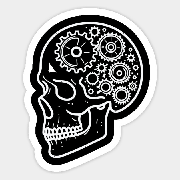 Skull Head Of Gears Sticker by Kevin's Store 2