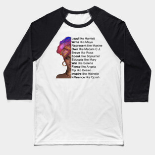 Powerful Black Women, Women of Black History, Black History Month Baseball T-Shirt