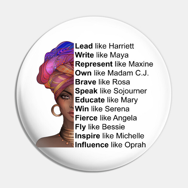 Powerful Black Women, Women of Black History, Black History Month Pin by UrbanLifeApparel