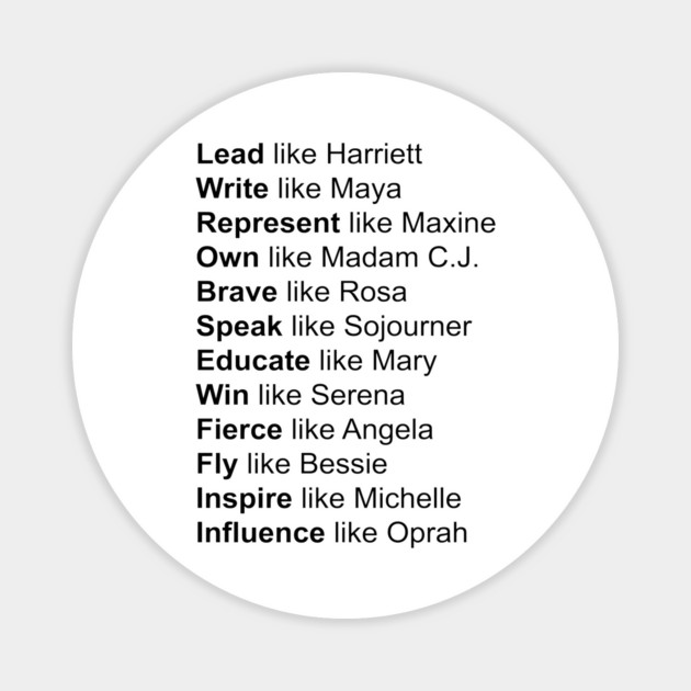 Powerful Black Women, Women of Black History, Black History Month Magnet by UrbanLifeApparel