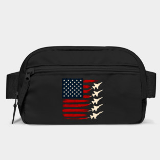 Patriotic Red White Blue USA Flag Fighter Jets 4th of July Bag