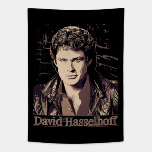 David hasselhoff // Brown vintage Tapestry