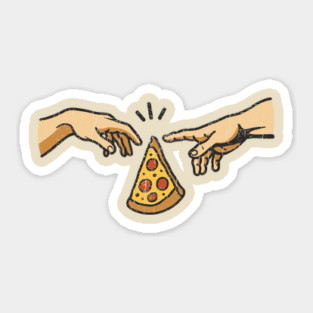 Creation of Pizza Classic Art Parody Spoof Meme Sticker