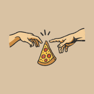 Creation of Pizza Classic Art Parody Spoof Meme T-Shirt