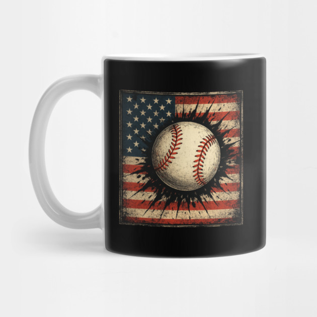 Patriotic Baseball 4th Of July USA American Flag by Creatifly Graphic Tees