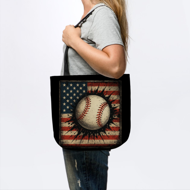 Patriotic Baseball 4th Of July USA American Flag by Creatifly Graphic Tees