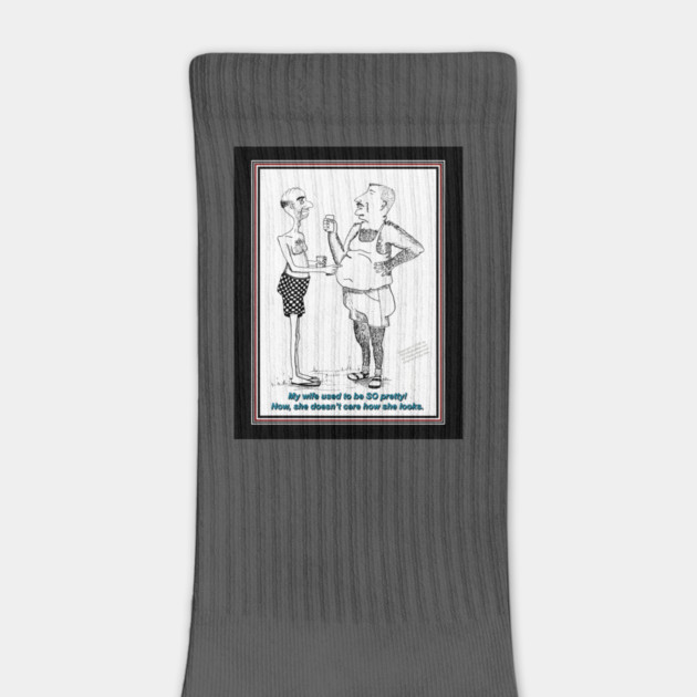 TWO MEN TALKING ABOUT THEIR WIVES - Original drawng by Alex by Erik's Store