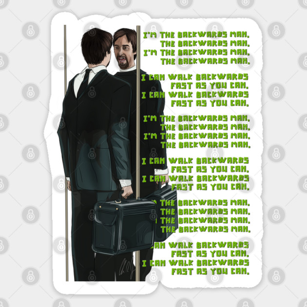 Freddy Got Fingered: The Backwards Man Sticker by 51Deesigns