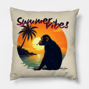 Summer Vibes – Chill Like a chimp Pillow