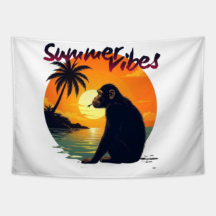 Summer Vibes – Chill Like a chimp Tapestry