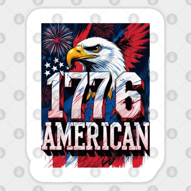 1776 American Sticker by Ink Lines