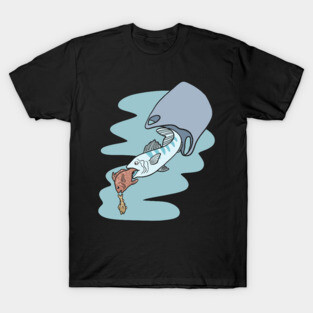Plastic Bag Eating Fish - Fight Plastic Pollution Climate Change T-Shirt