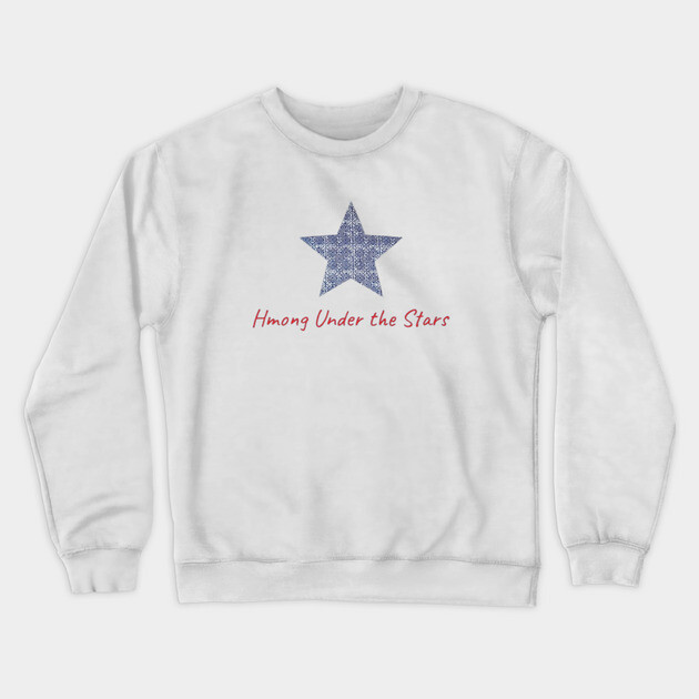 Hmong Under the Stars – Traditional Tribal Pattern Star Art Crewneck Sweatshirt by Pimcolle