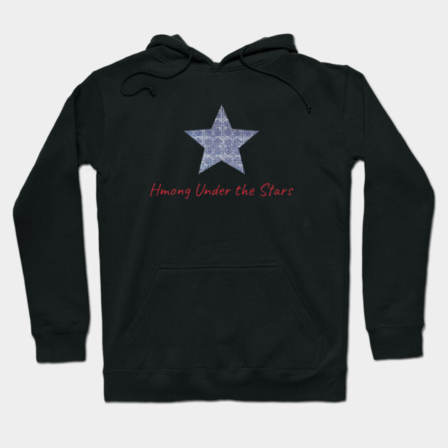 Hmong Under the Stars – Traditional Tribal Pattern Star Art Hoodie by Pimcolle
