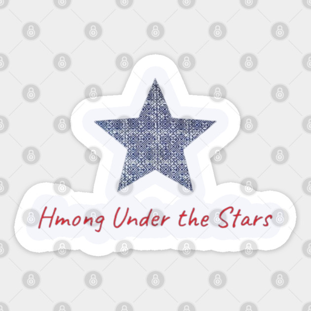 Hmong Under the Stars – Traditional Tribal Pattern Star Art Sticker by Pimcolle