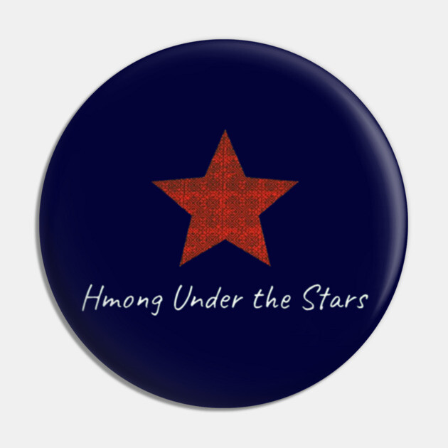Hmong Under the Stars – Traditional Tribal Pattern Star Art Pin by Pimcolle