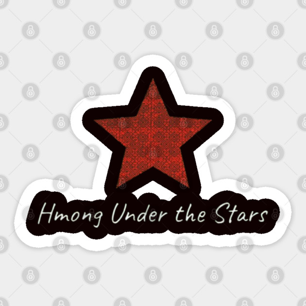 Hmong Under the Stars – Traditional Tribal Pattern Star Art Sticker by Pimcolle