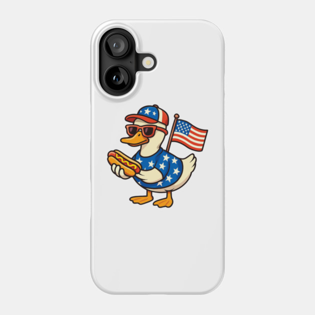 Patriotic Duck 4th of July Phone Case by Creatifly Graphic Tees